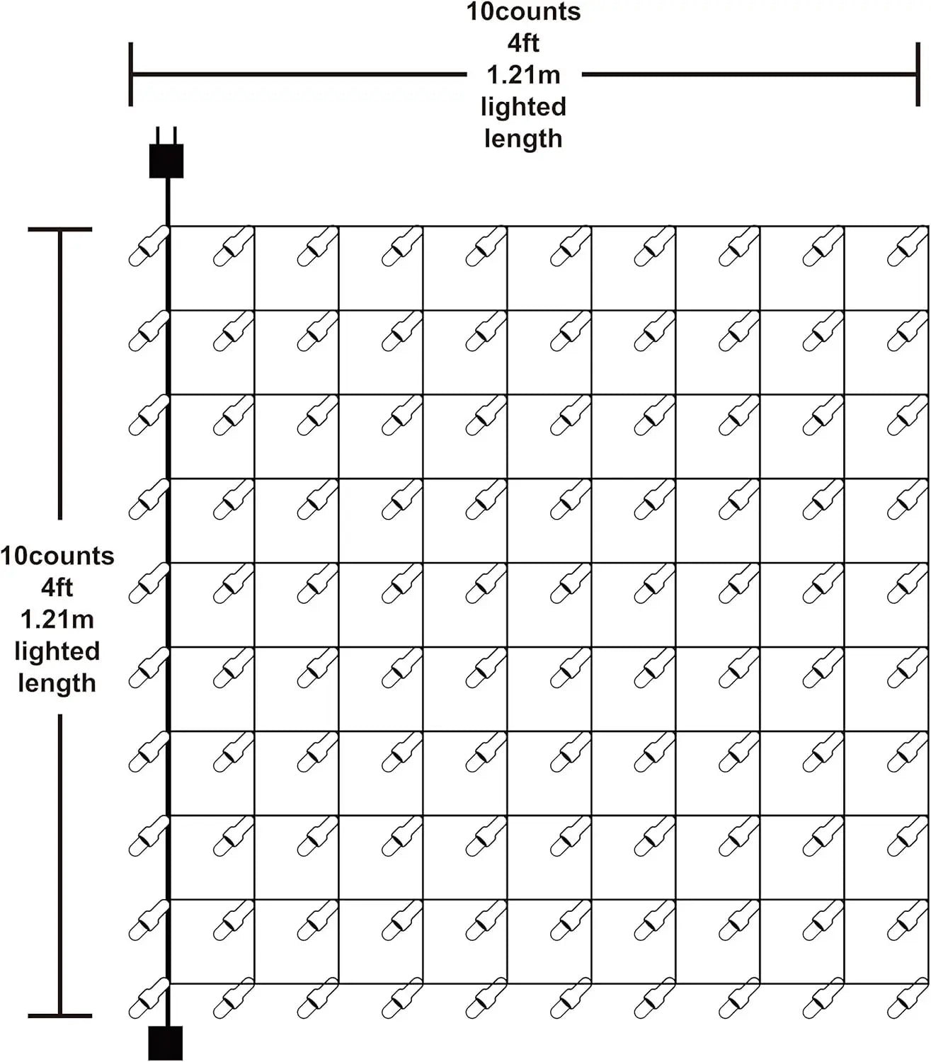 2-Pack 100 White Christmas Net Lights