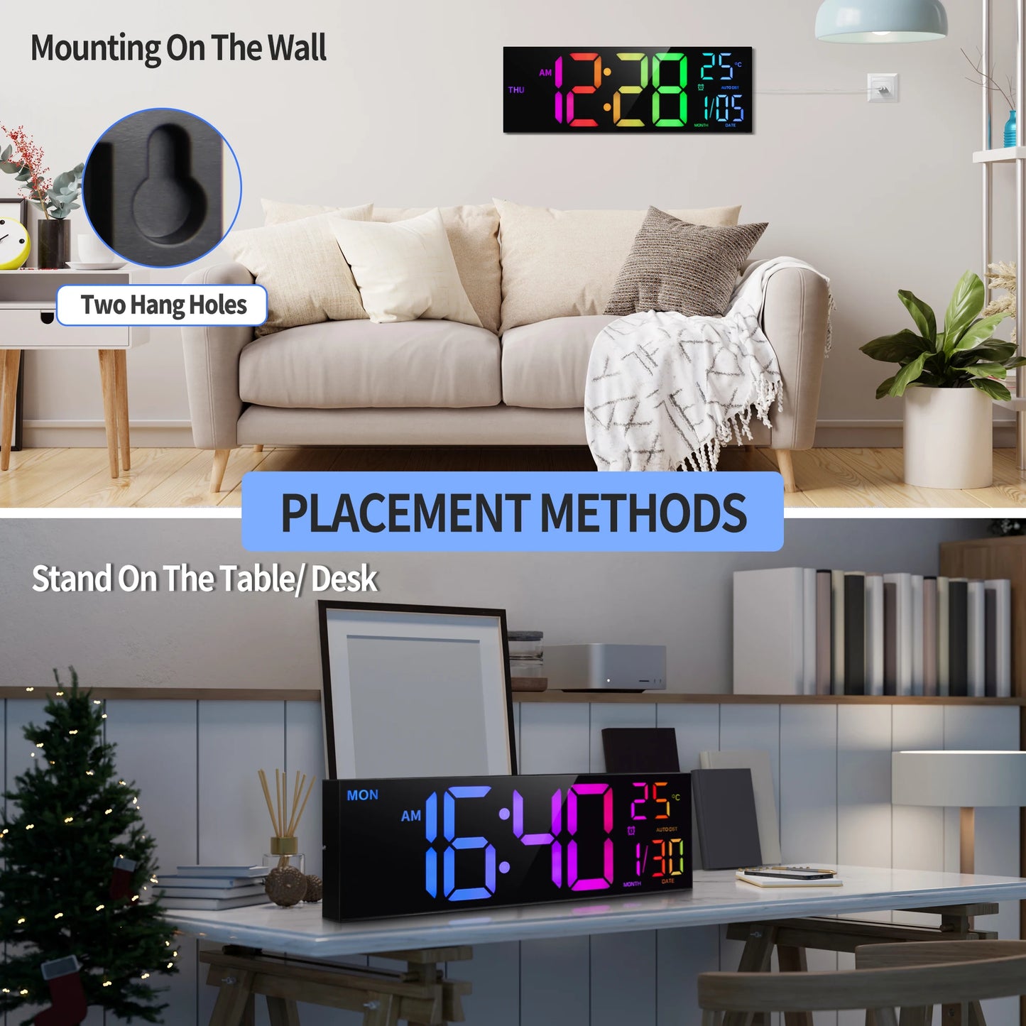 Large Digital Wall Clock