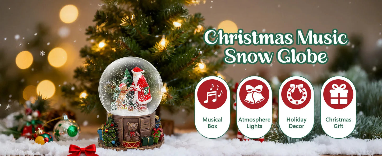 Enchanted Christmas Snow Globe  A Glittering Scene of Santa and Dancing Dogs for Magical Holiday Home Decor
