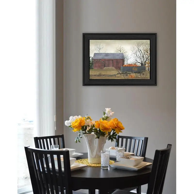 Pumpkin Wagon Framed Print