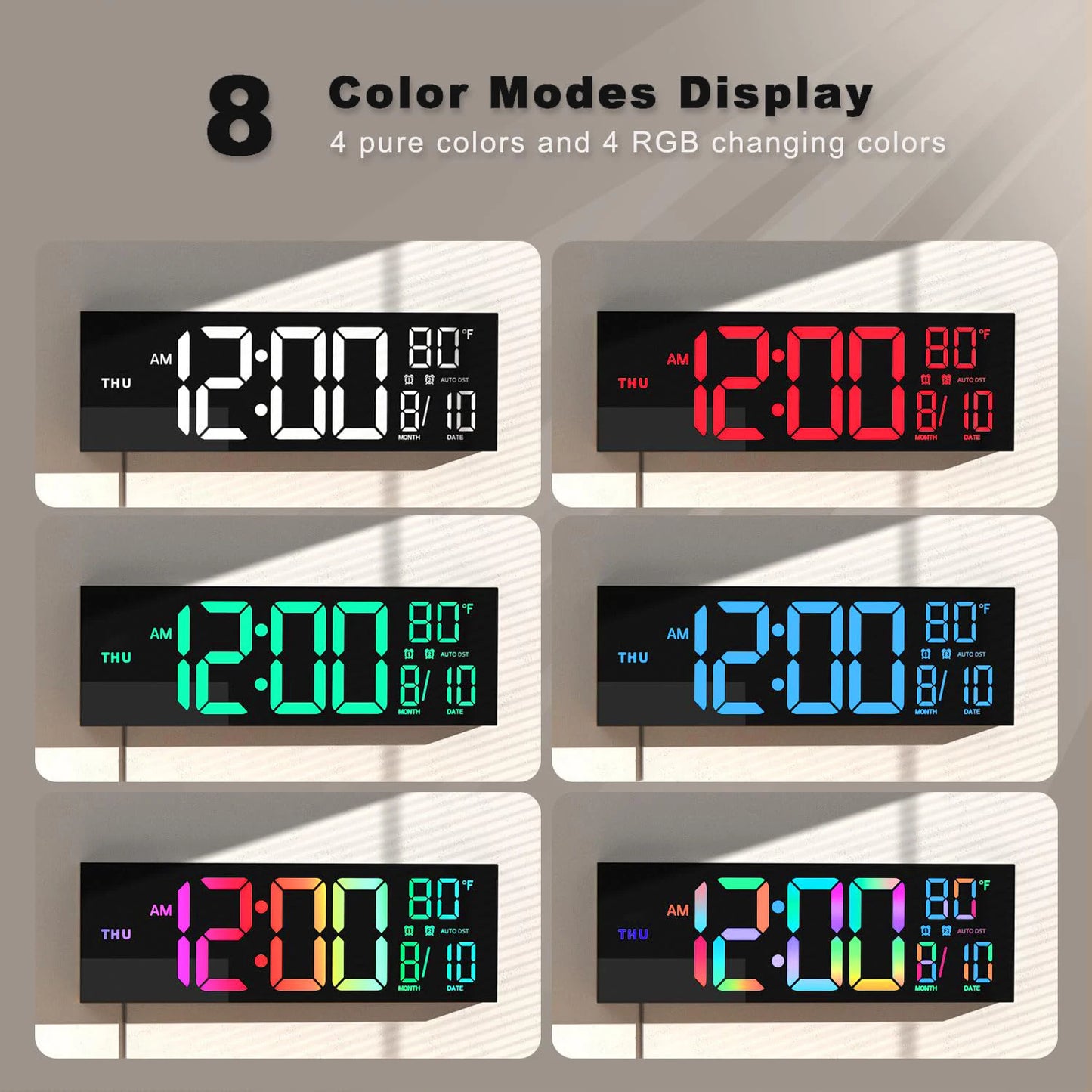 Large Digital Wall Clock