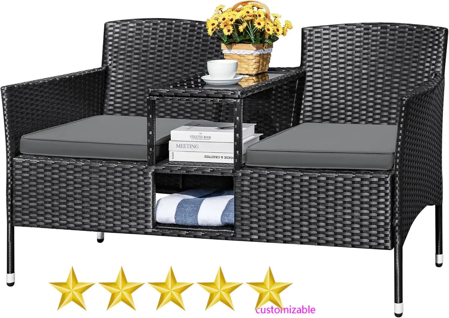 Patio Modern Loveseat