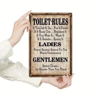 Toilet Rules Metal Tin Sign