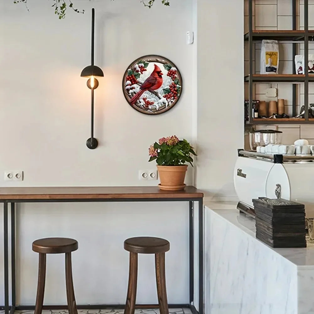 Holly Berry Wreath Christmas Sign