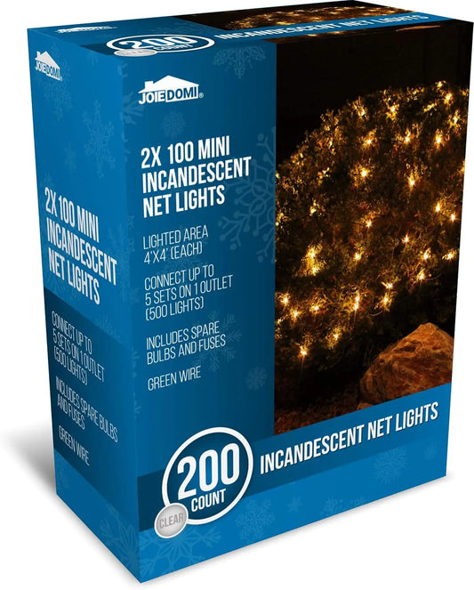 2-Pack 100  White Christmas Net Lights