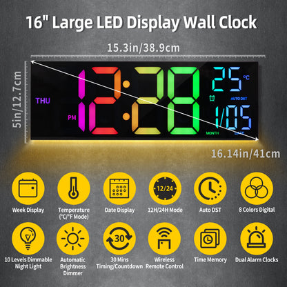 Large Digital Wall Clock