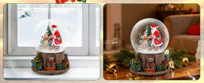 Enchanted Christmas Snow Globe  A Glittering Scene of Santa and Dancing Dogs for Magical Holiday Home Decor