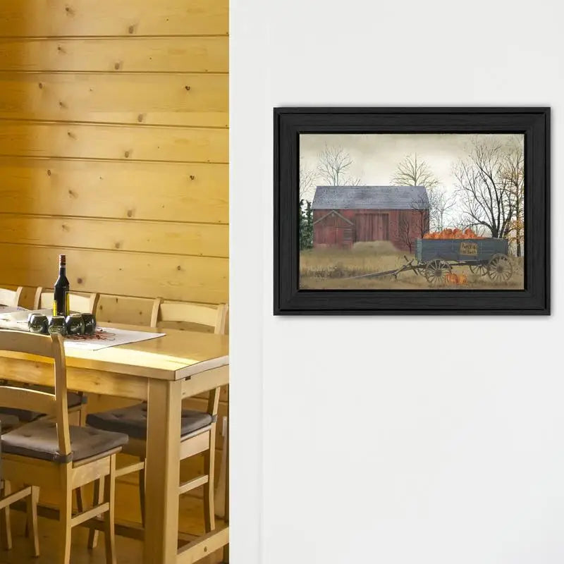 Pumpkin Wagon Framed Print