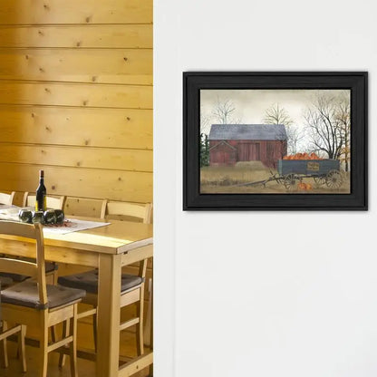 Pumpkin Wagon Framed Print