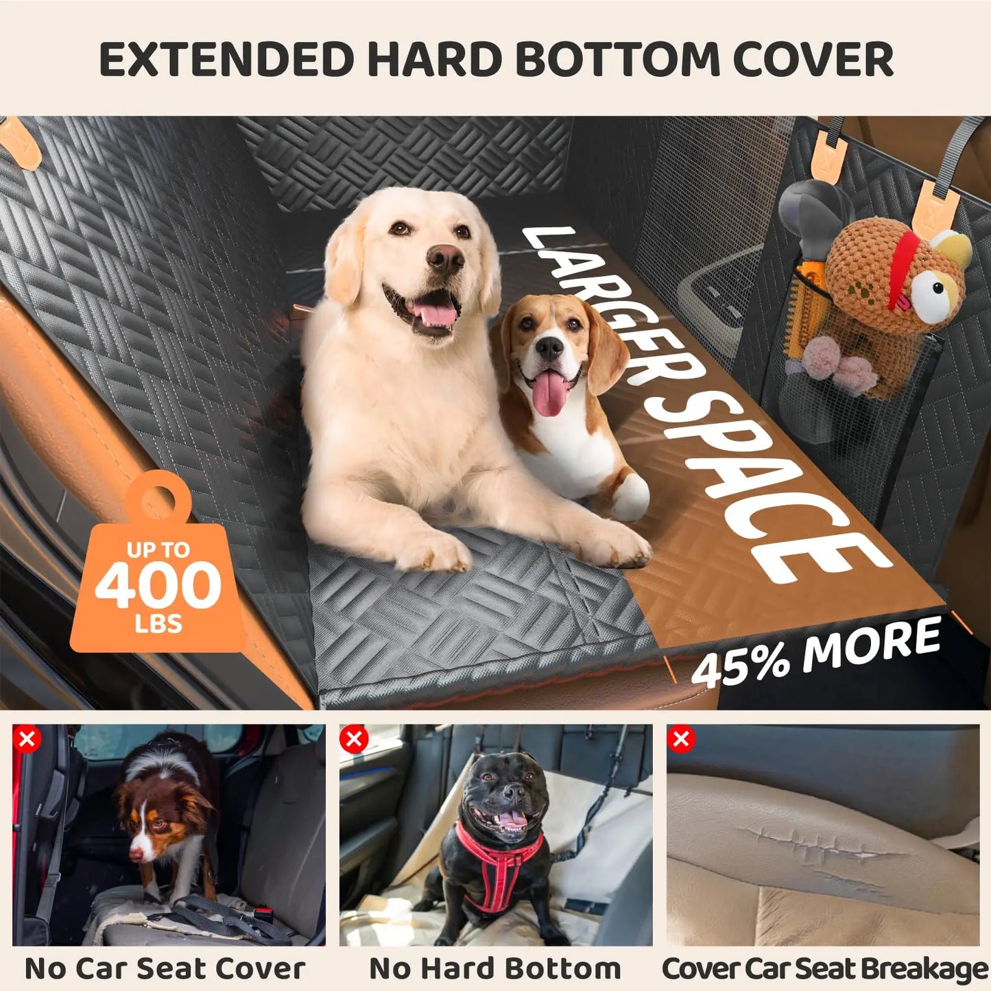 Car Rear Seat Dog Cover