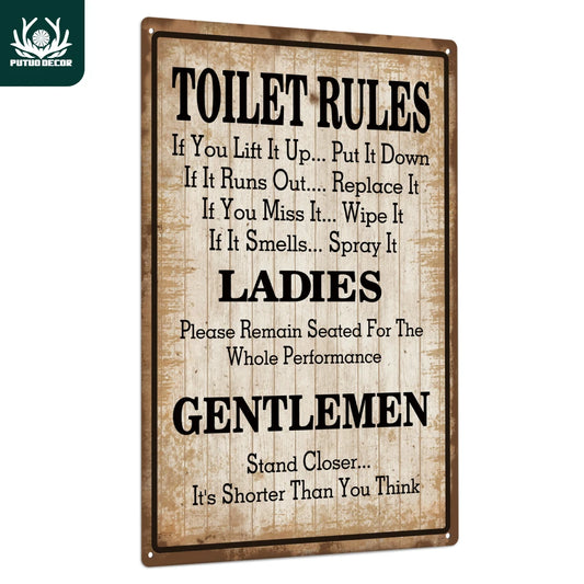 Toilet Rules Metal Tin Sign