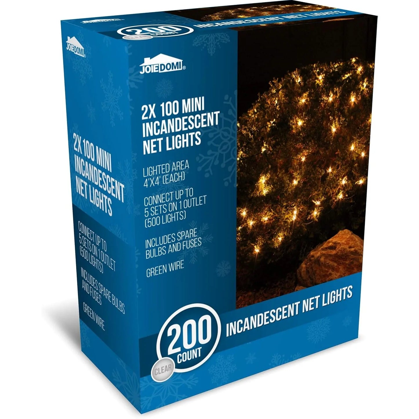 2-Pack 100  White Christmas Net Lights