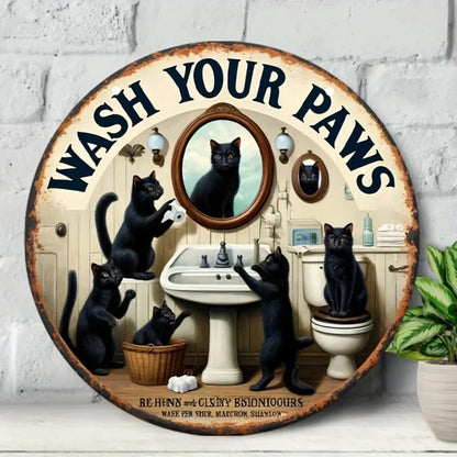 "Vintage Black Cat Sign"