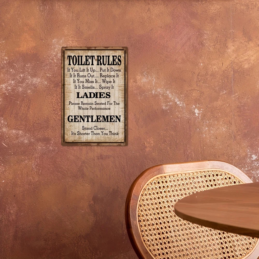Toilet Rules Metal Tin Sign