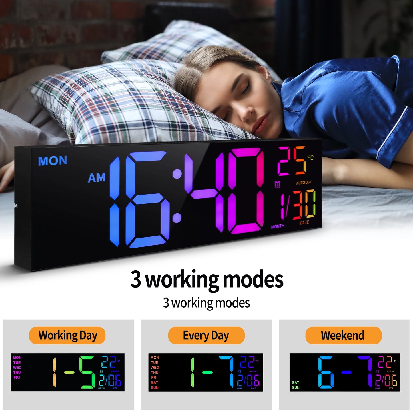 Large Digital Wall Clock