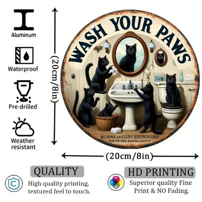 "Vintage Black Cat Sign"