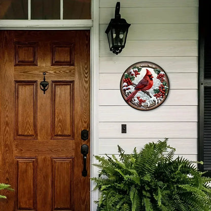 Holly Berry Wreath Christmas Sign